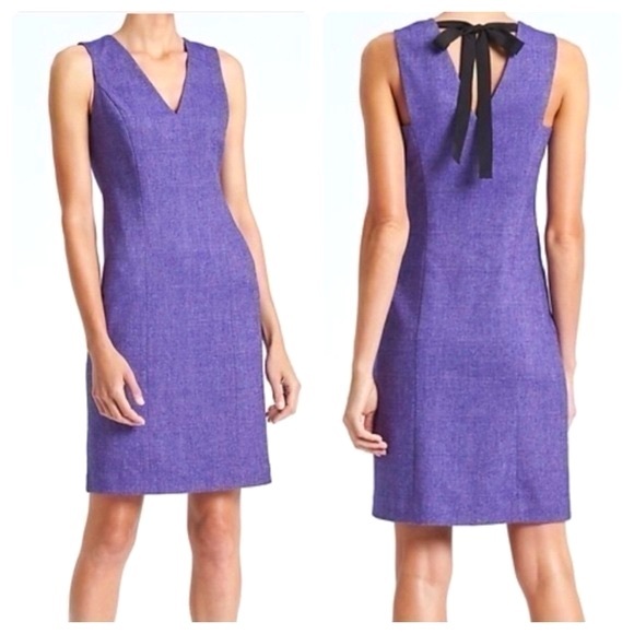 Banana Republic Dresses & Skirts - 🌟HOST PICK!🌟 BNWT 🖤 Banana Republic Herringbone Tie-Back V-neck Shift Dress